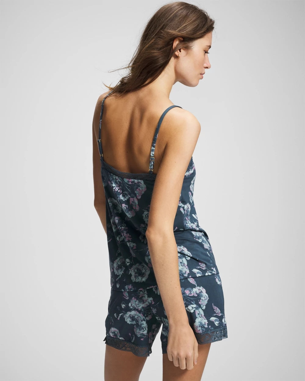Soma / Lace Trim Pajama Cami FLORA SHIMMER PETROL