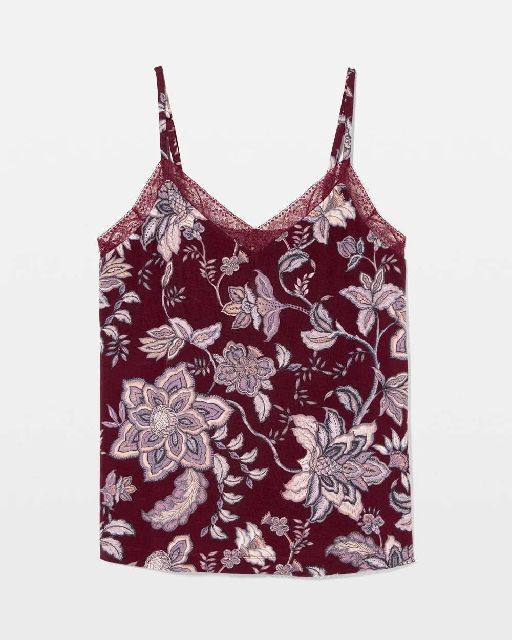 Soma / Lace Trim Pajama Cami PAISLEY SPLENDOR PLUM