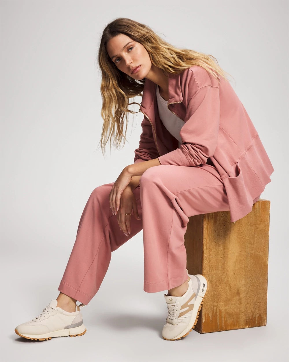 Soma / Essential Terry Straight Leg Pants CINDER ROSE