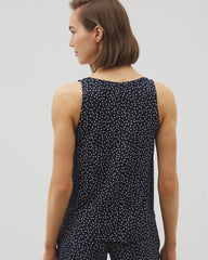Soma / Printed V-Neck Pajama Tank DOT OBSESSED NAVY