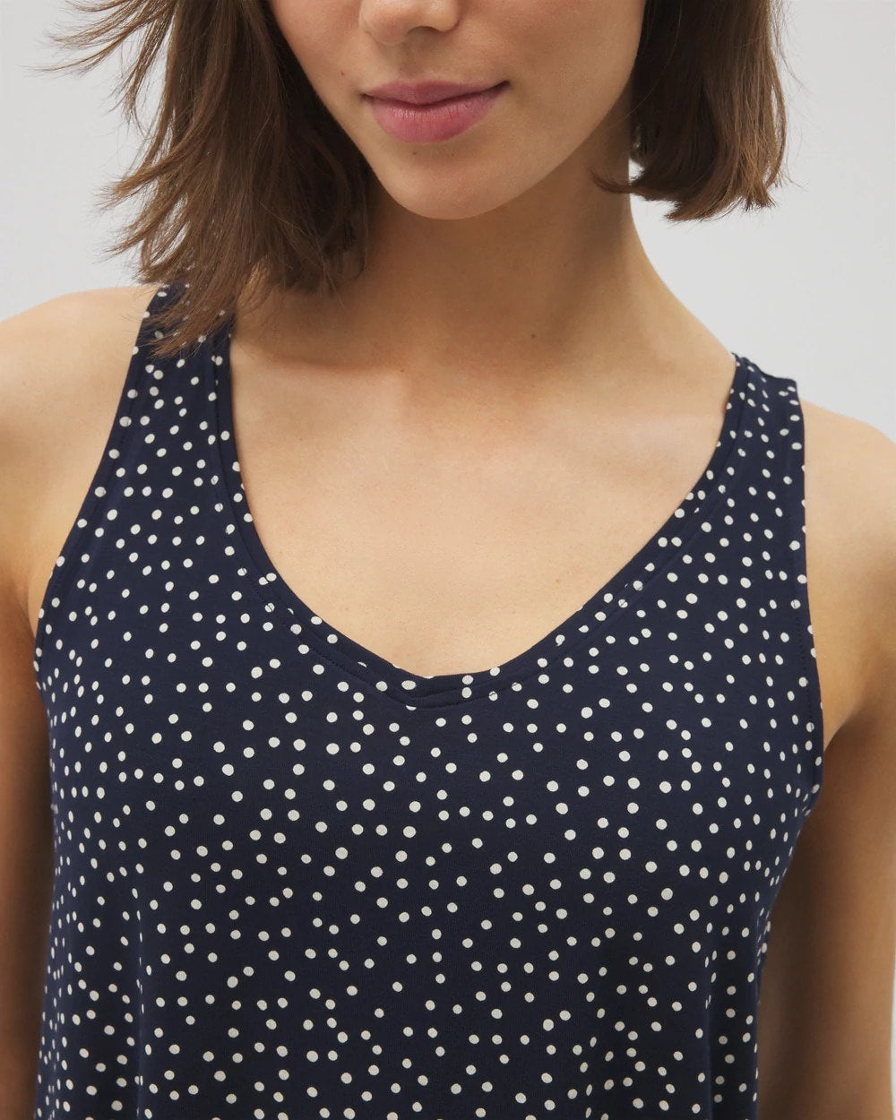 Soma / Printed V-Neck Pajama Tank DOT OBSESSED NAVY