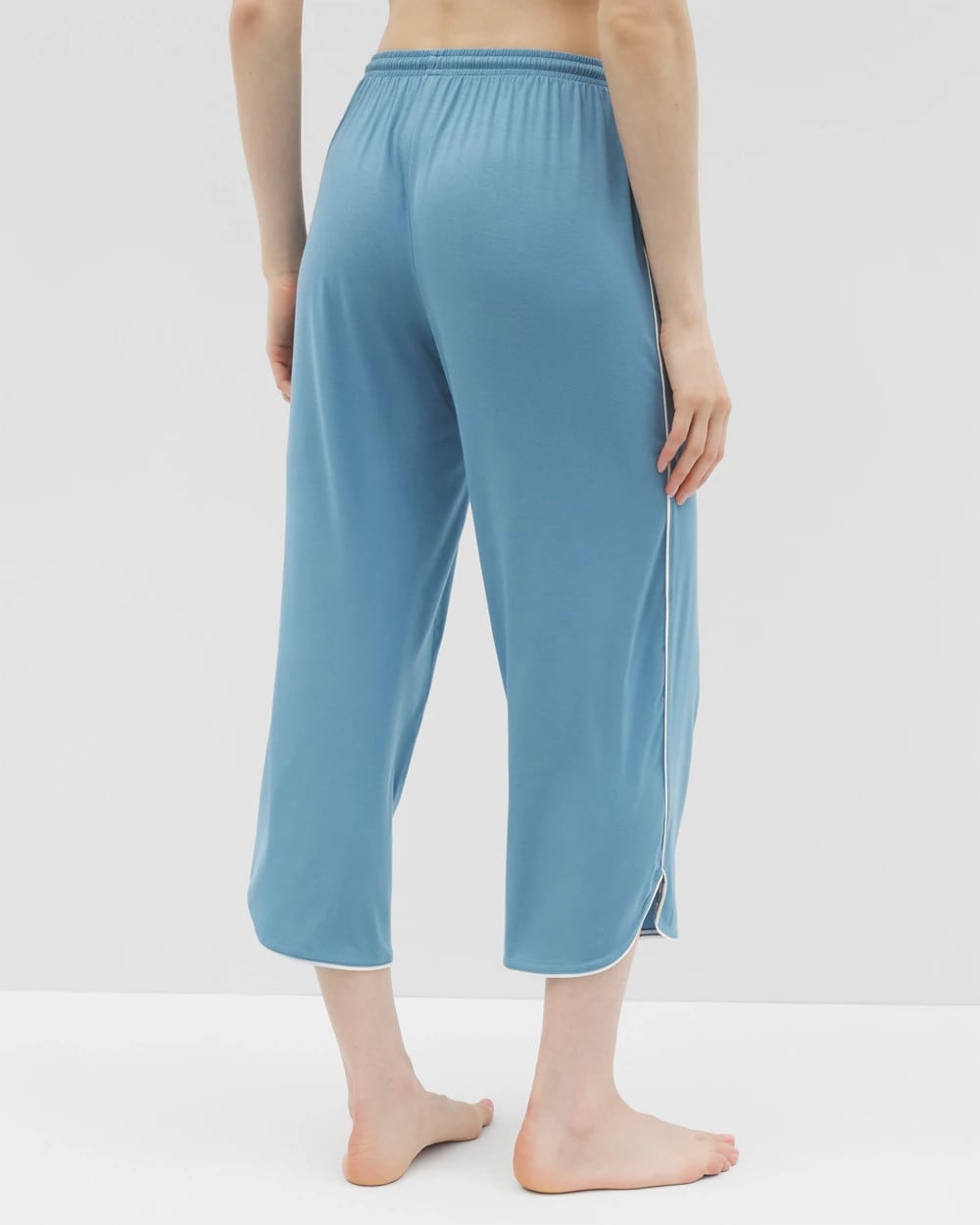Soma / Solid Piped Crop Pajama Pant BLUE HEAVEN