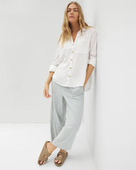 Soma / Beach Cotton Long Sleeve Button-Up OPTIC WHITE