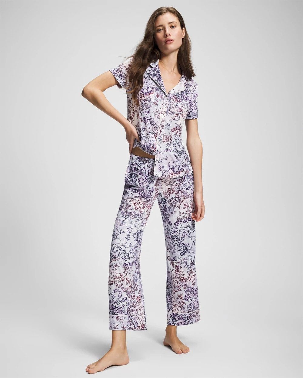 Soma / Printed Pajama Pants LACE HARMONY LILAC