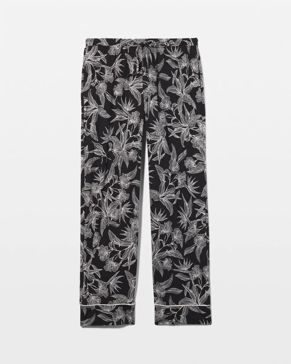 Soma / Printed Pajama Pants PLUMERIA BLOOMS BLK CH