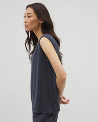 Soma / Rib Knit Sleeveless Top HEATHER ECLIPSE