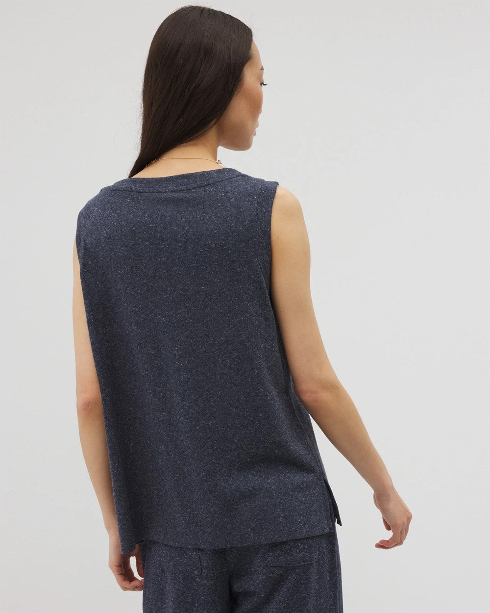Soma / Rib Knit Sleeveless Top HEATHER ECLIPSE
