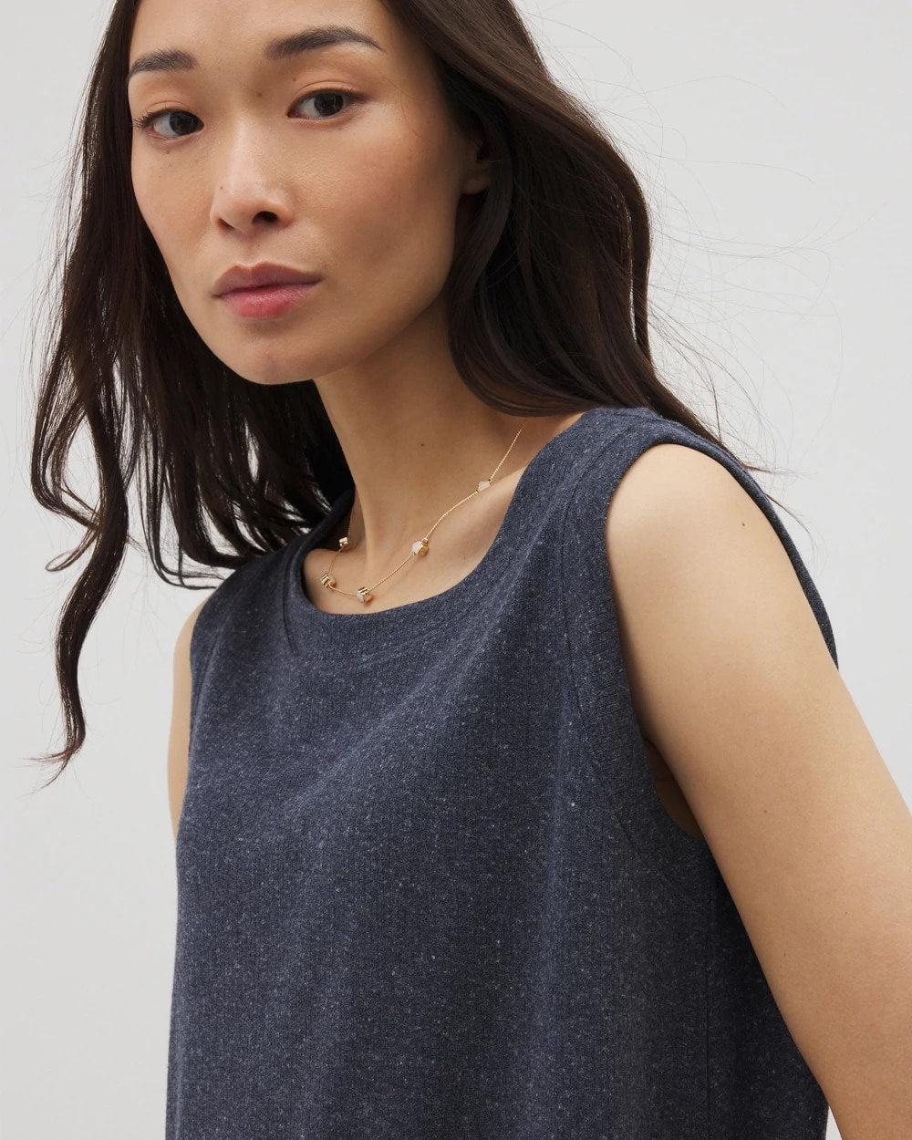 Soma / Rib Knit Sleeveless Top HEATHER ECLIPSE