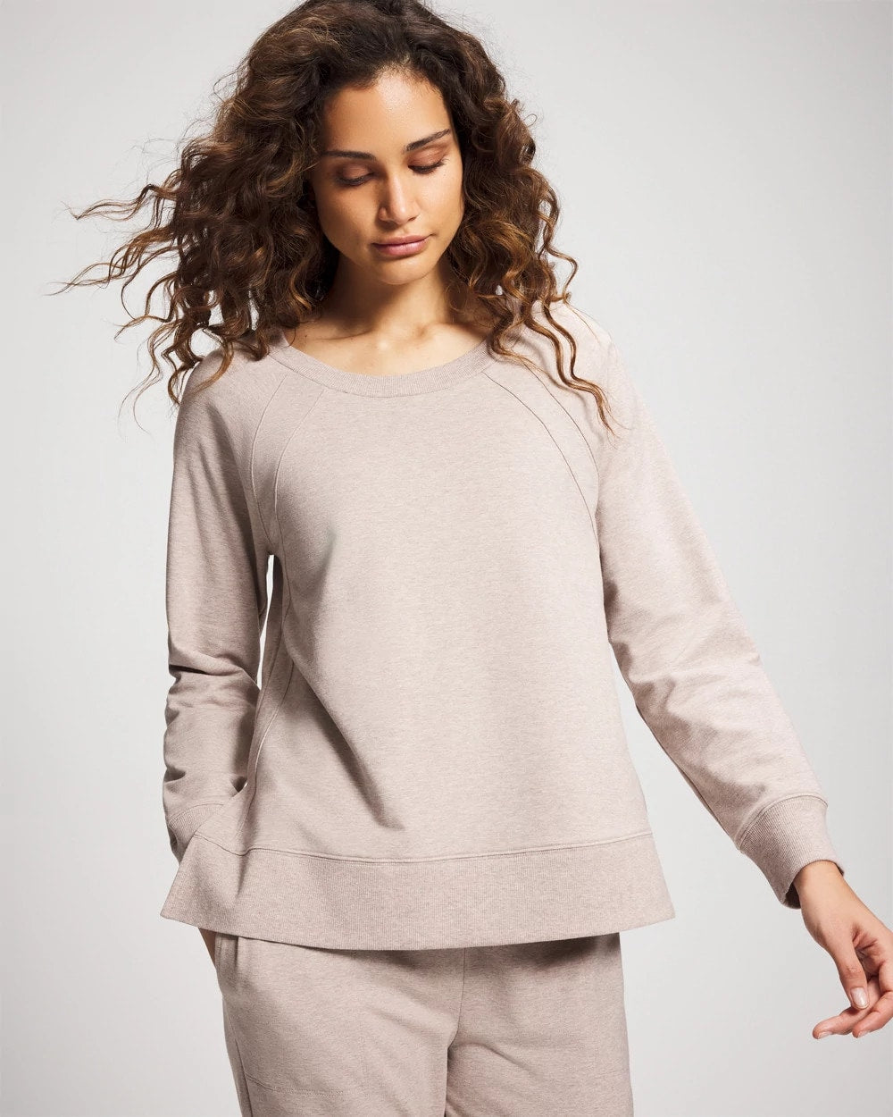 Soma / Essential Terry Crewneck Sweatshirt HEATHER MINK