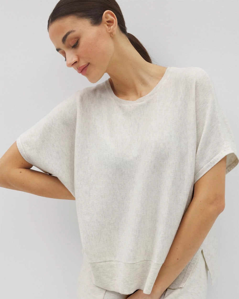 Soma / Dolman Sweater Top HEATHER CRYSTAL