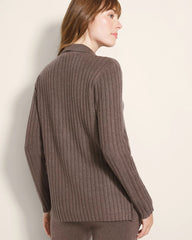 Soma / Button-Up Sweater HEATHER COCOA