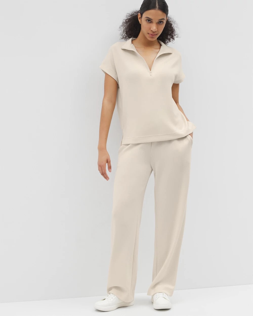 Soma / Quarter Zip Top PARCHMENT