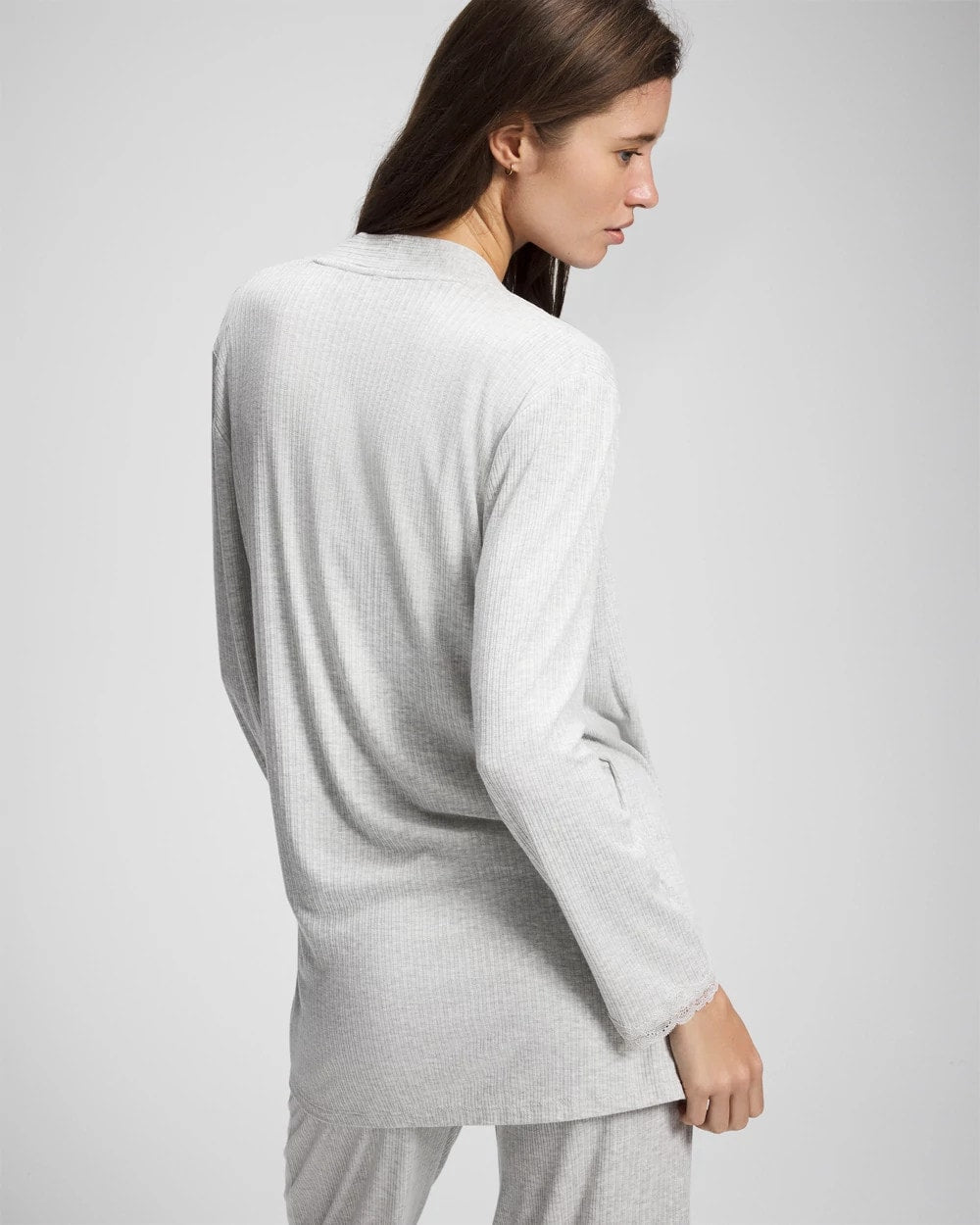 Soma / Pointelle Pajama Cardi HEATHER FROST