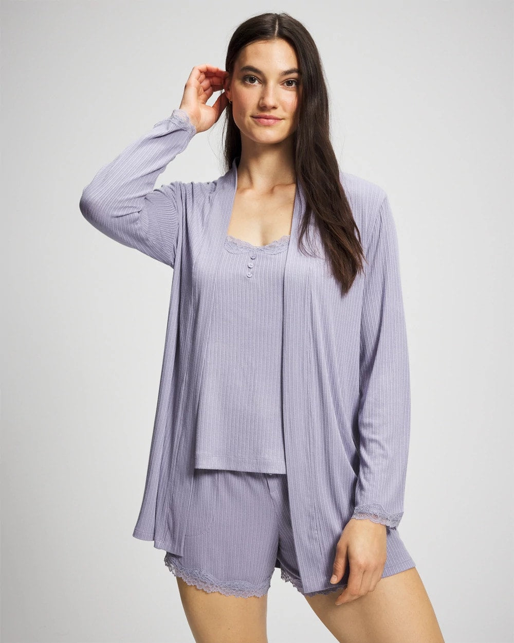 Soma / Pointelle Pajama Cardi LAVENDER CLOUD