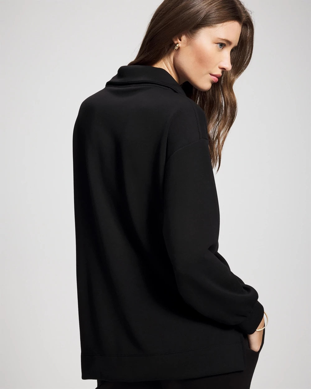 Soma / Modern Modal Quarter Zip Sweatshirt BLACK
