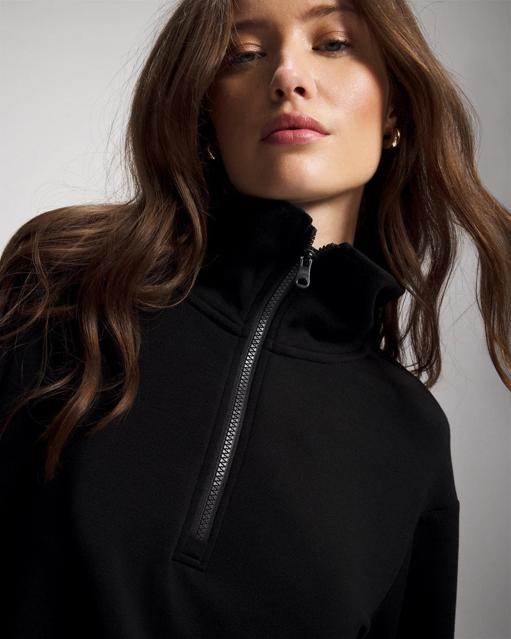 Soma / Modern Modal Quarter Zip Sweatshirt BLACK