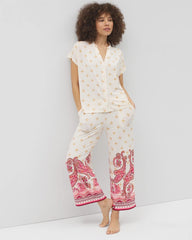 Soma / Mandarin Collar Short Sleeve Pajama Top KASHMIR ICON CHAMP