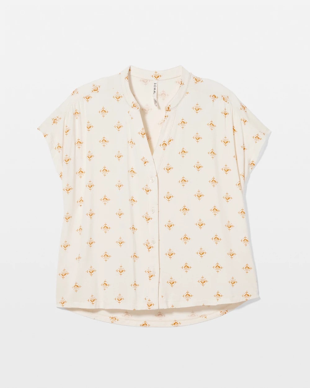 Soma / Mandarin Collar Short Sleeve Pajama Top KASHMIR ICON CHAMP