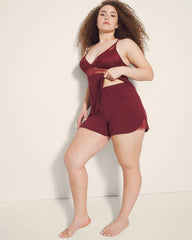 Soma / Lace Trim Pajama Shorts VERMILLION