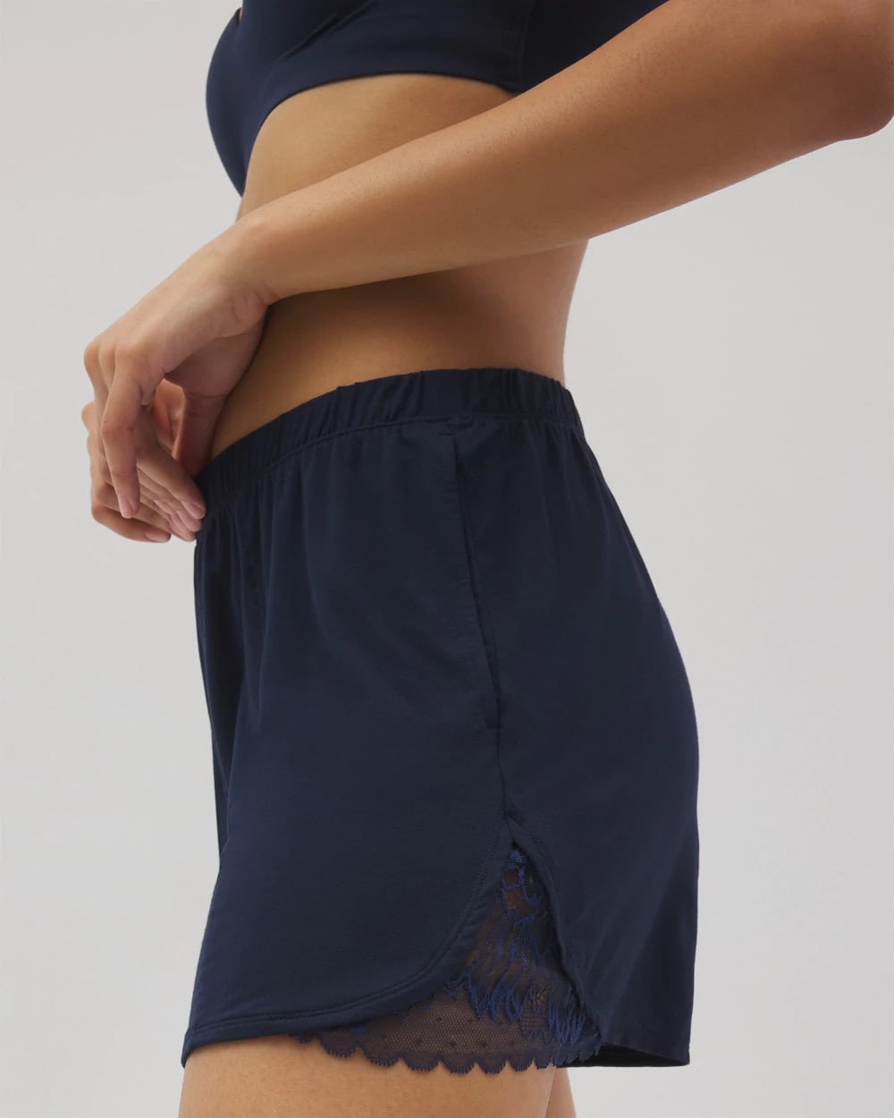 Soma / Lace Trim Pajama Shorts NIGHTFALL NAVY
