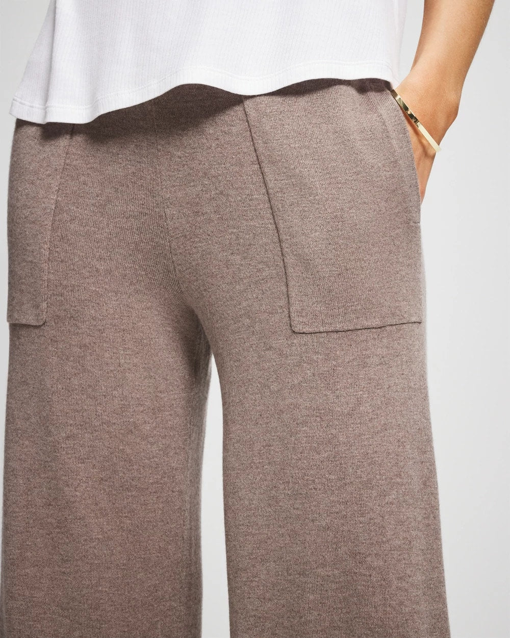 Soma / Premier Knit Sweater Wide Leg Pant HEATHER FAWN