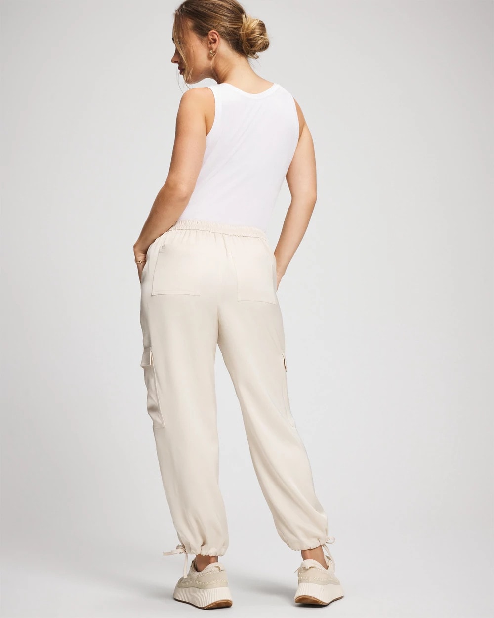 Soma / Satin Relaxed Cargo Pant PARCHMENT