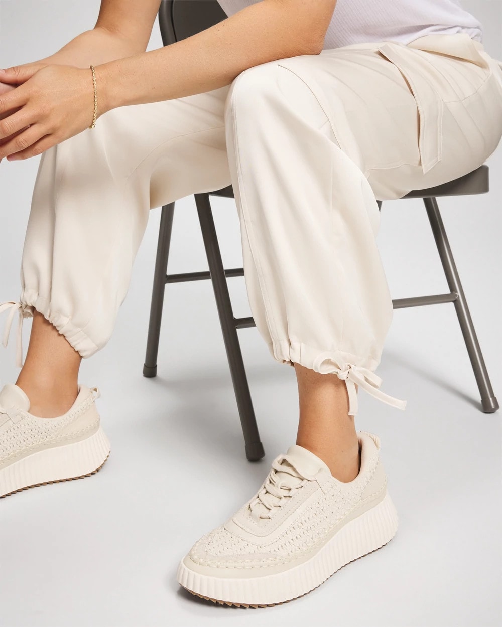 Soma / Satin Relaxed Cargo Pant PARCHMENT