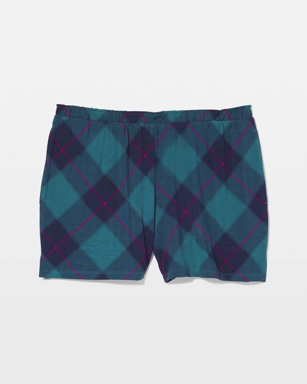 Soma / Pajama Shorts BUNDLE UP PLAID BIAS TEAL