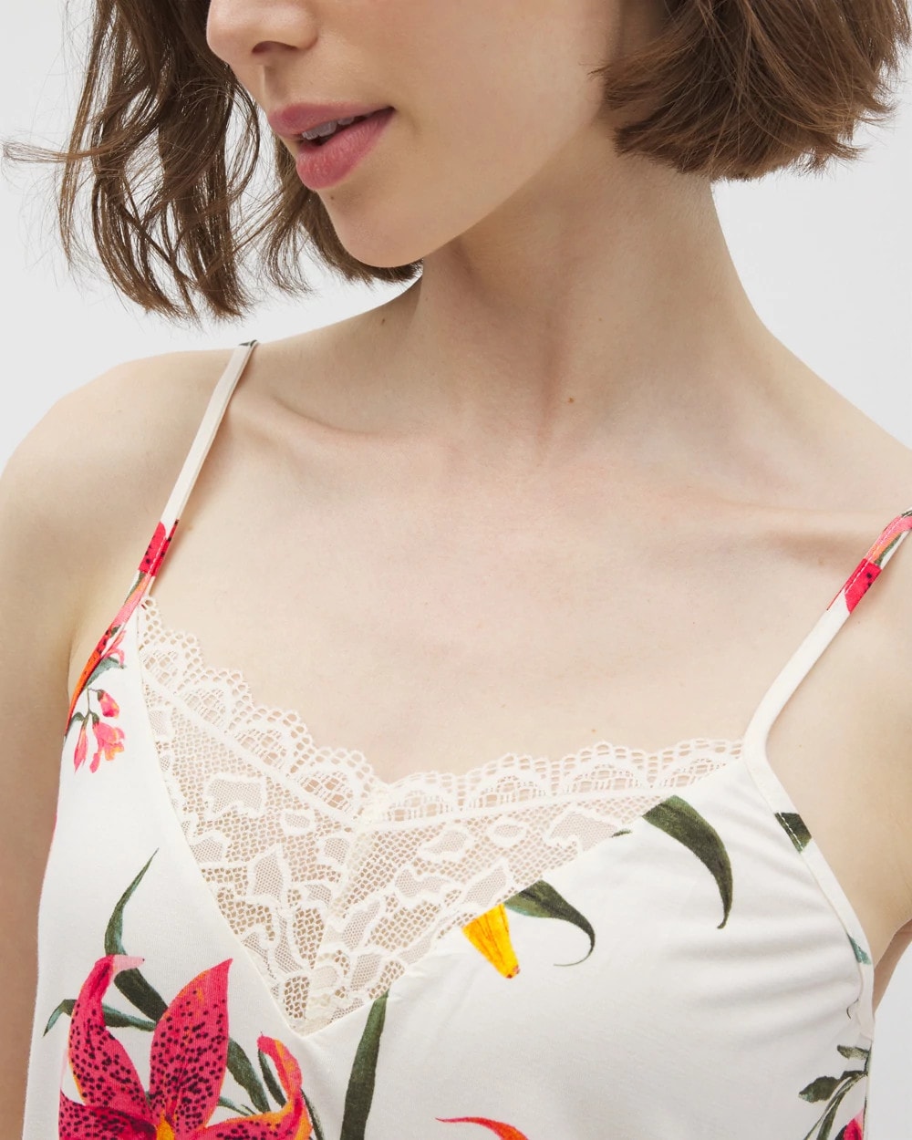 Soma / Lace Trim Pajama Cami LE TIGRE FLORA CHAMPAGNE