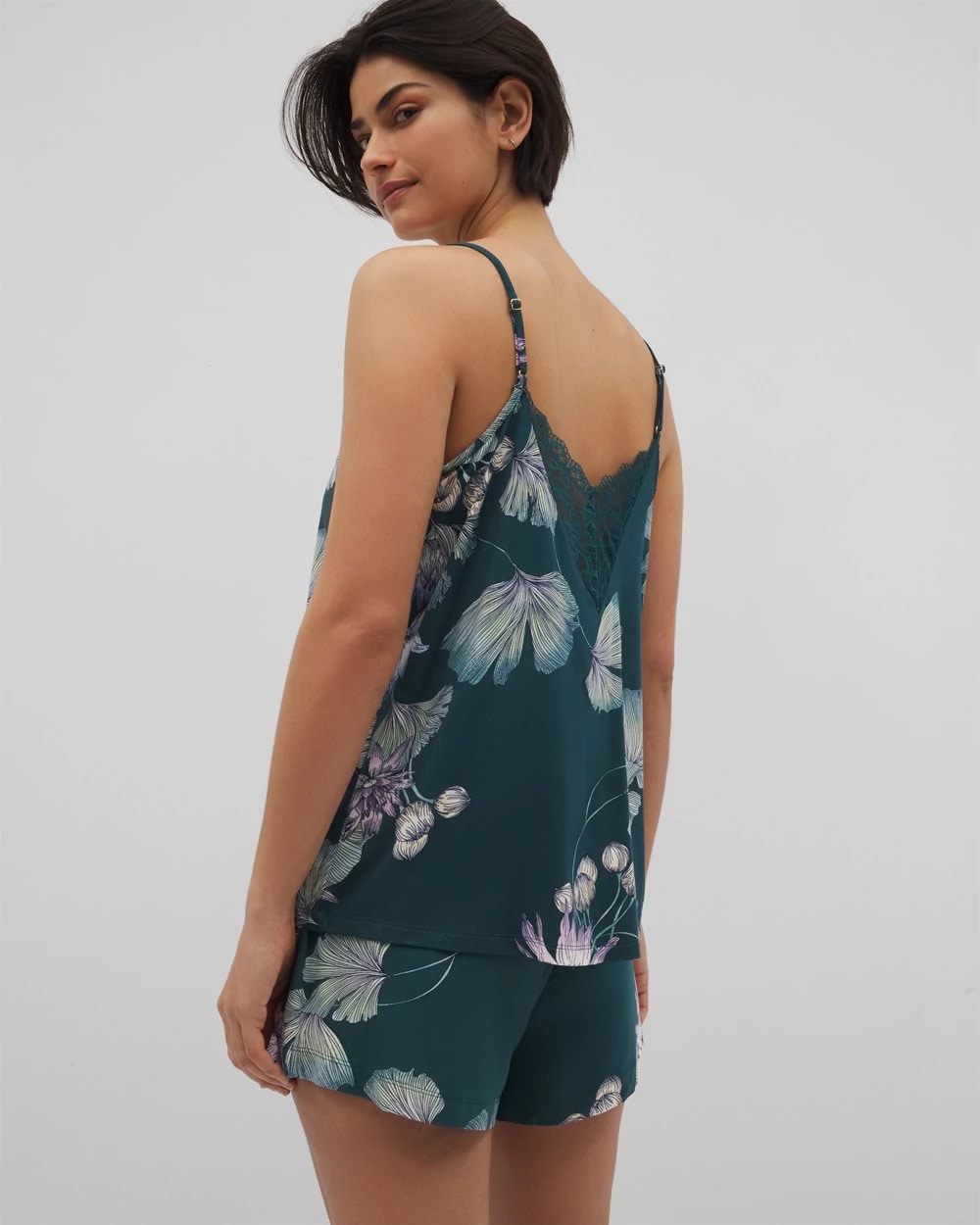 Soma / Lace Trim Pajama Cami HAVEN BOTANICAL DARK SEA