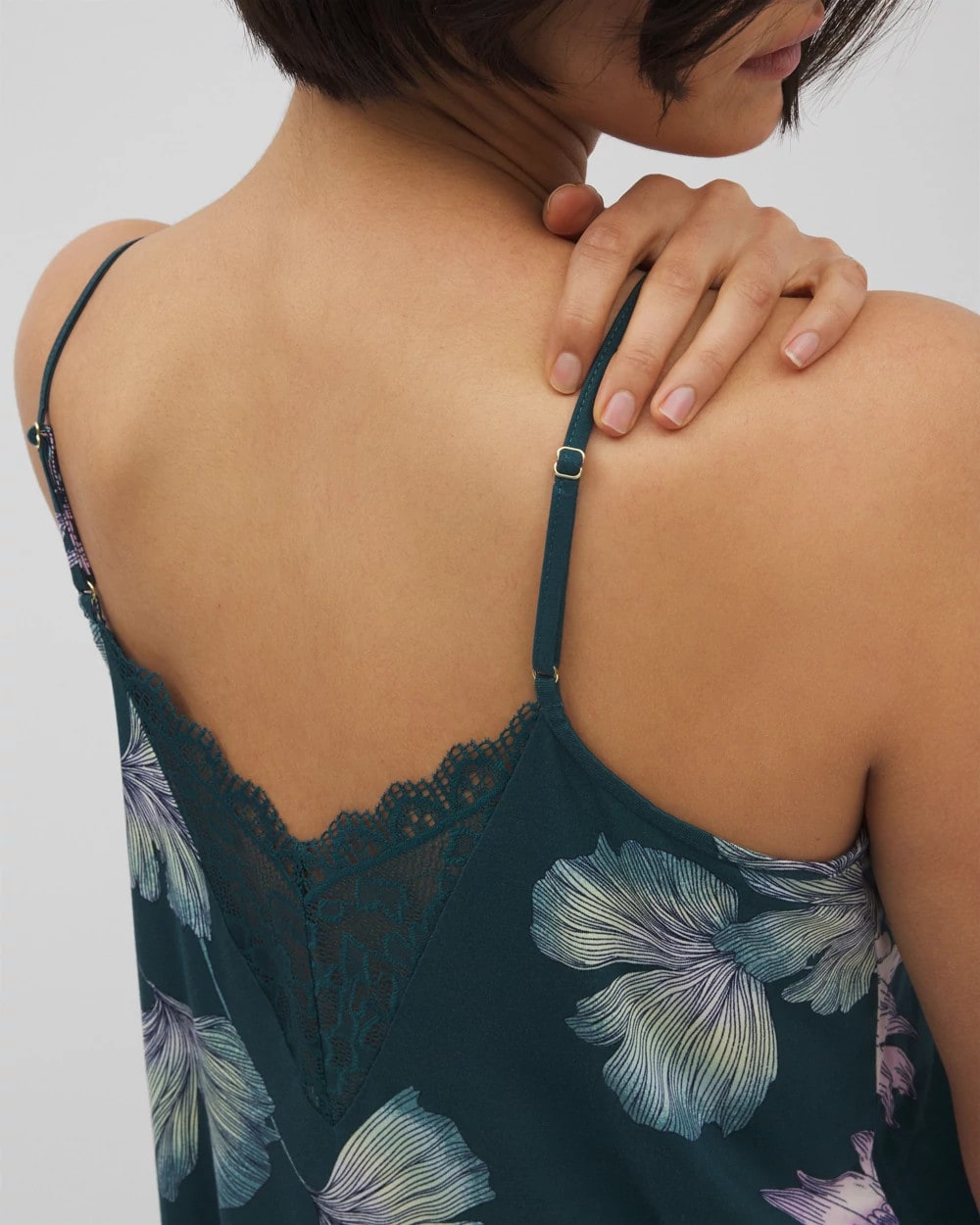Soma / Lace Trim Pajama Cami HAVEN BOTANICAL DARK SEA