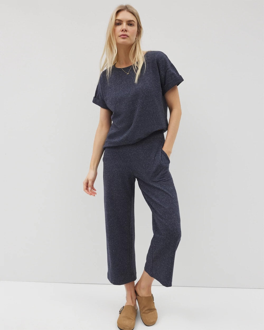 Soma / Wide Leg Crop Pant HEATHER ECLIPSE