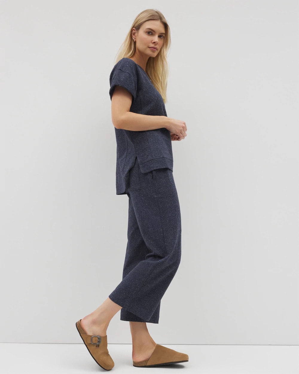 Soma / Wide Leg Crop Pant HEATHER ECLIPSE
