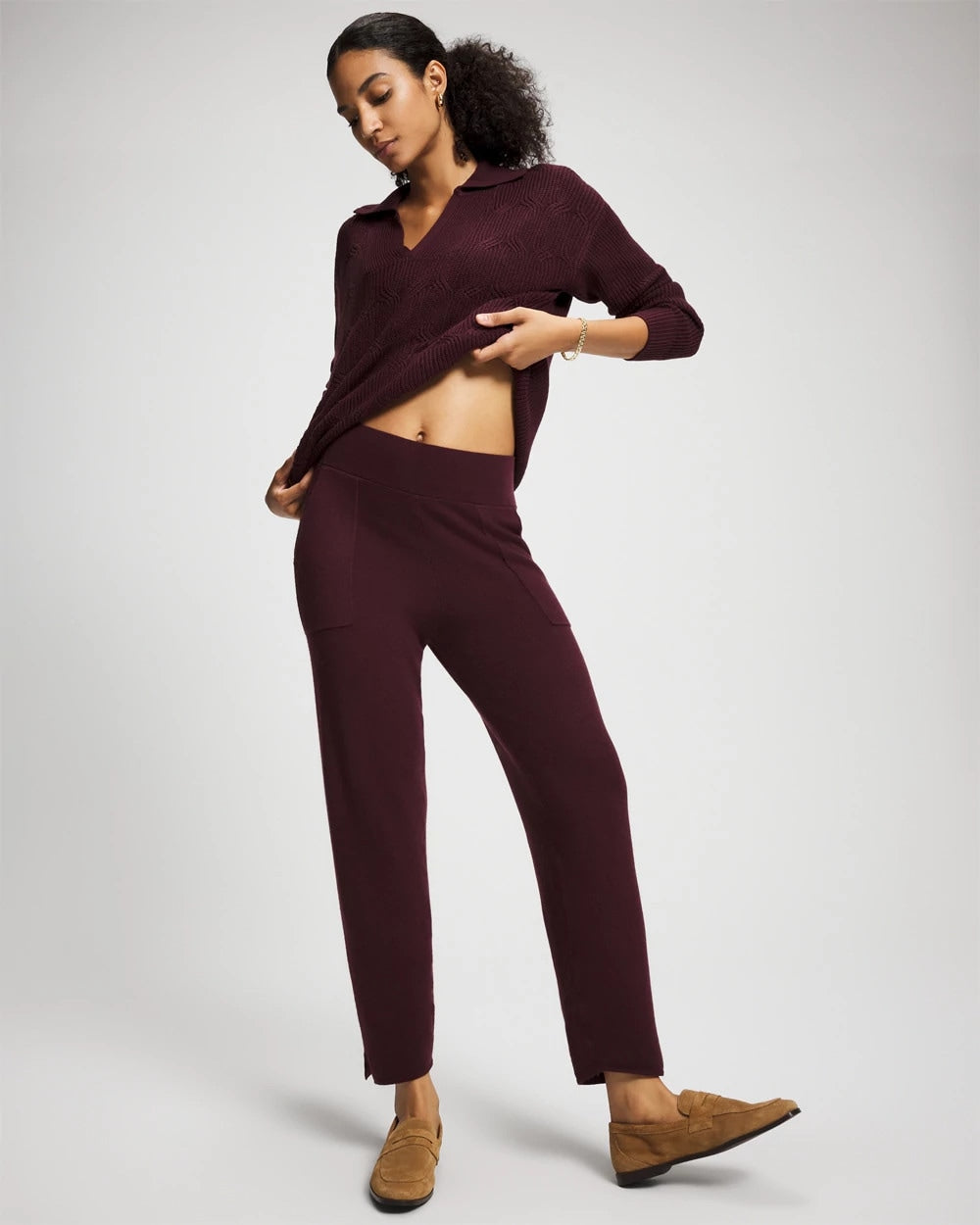 Soma / Premier Knit Straight Leg Ankle Pant MERLOT