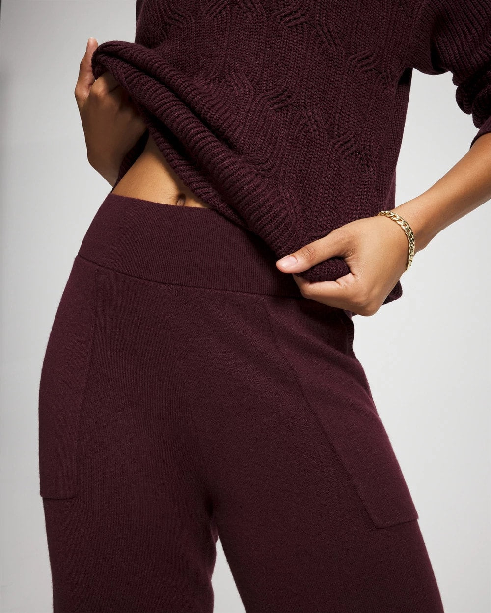 Soma / Premier Knit Straight Leg Ankle Pant MERLOT