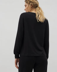 Soma / Long-Sleeve V-Neck Pajama Top BLACK