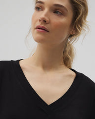 Soma / Long-Sleeve V-Neck Pajama Top BLACK