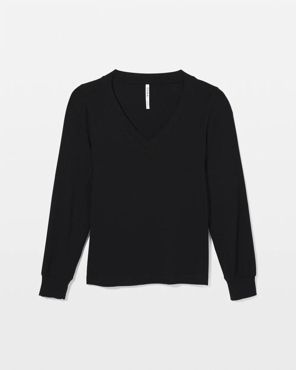 Soma / Long-Sleeve V-Neck Pajama Top BLACK