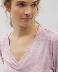 Soma / Long-Sleeve V-Neck Pajama Top CANT BE TAMED LILAC