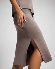 Soma / Premier Knit Sweater Midi Skirt HEATHER FAWN