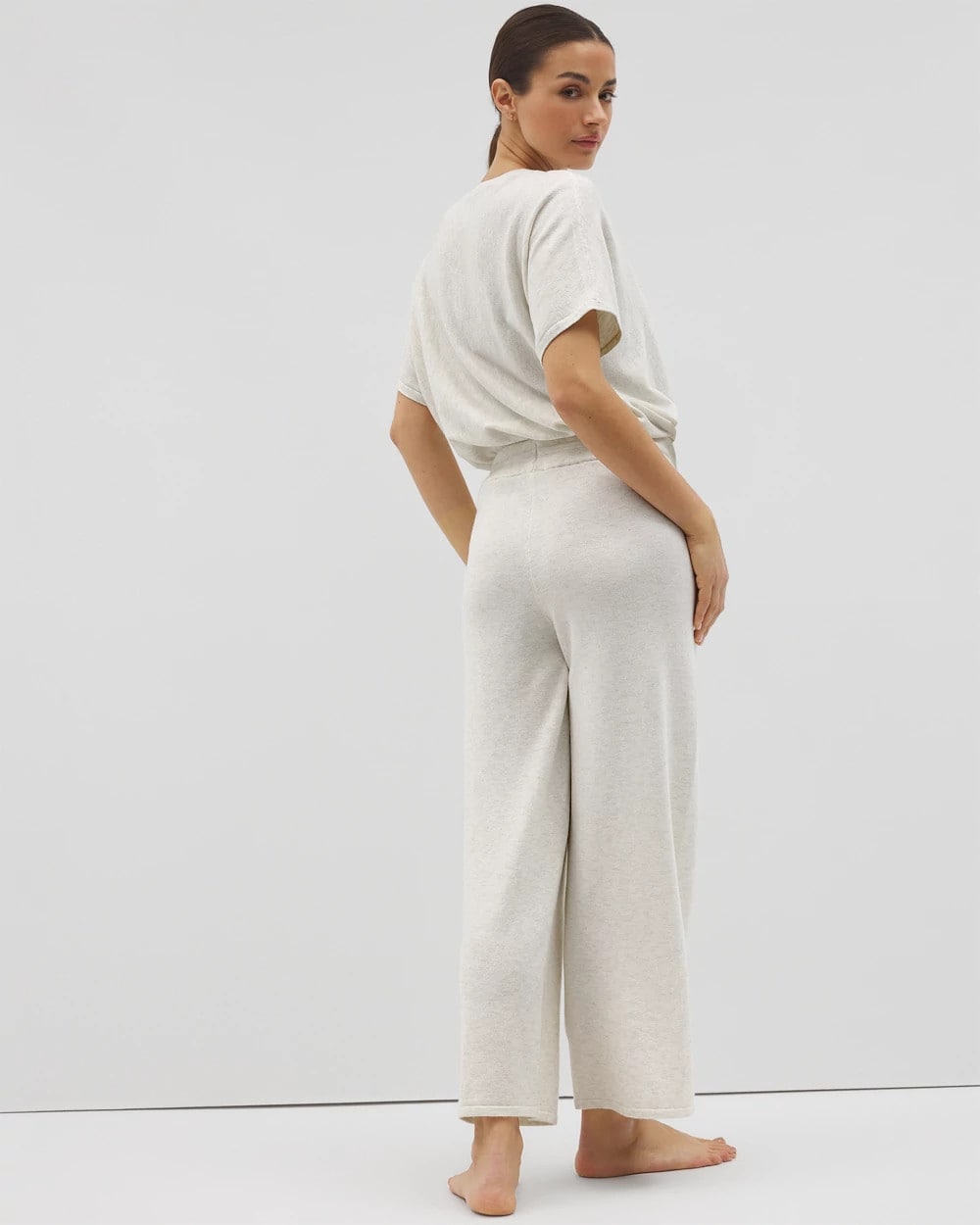 Soma / Sweater Wide-Leg Crop Pant HEATHER CRYSTAL