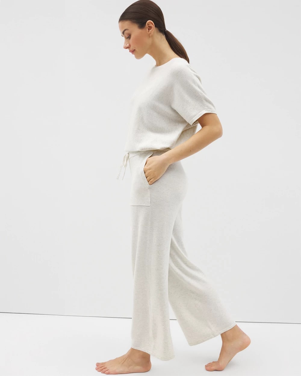 Soma / Sweater Wide-Leg Crop Pant HEATHER CRYSTAL