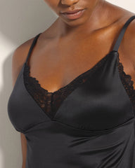 Soma / Lace-Trim Pajama Cami BLACK
