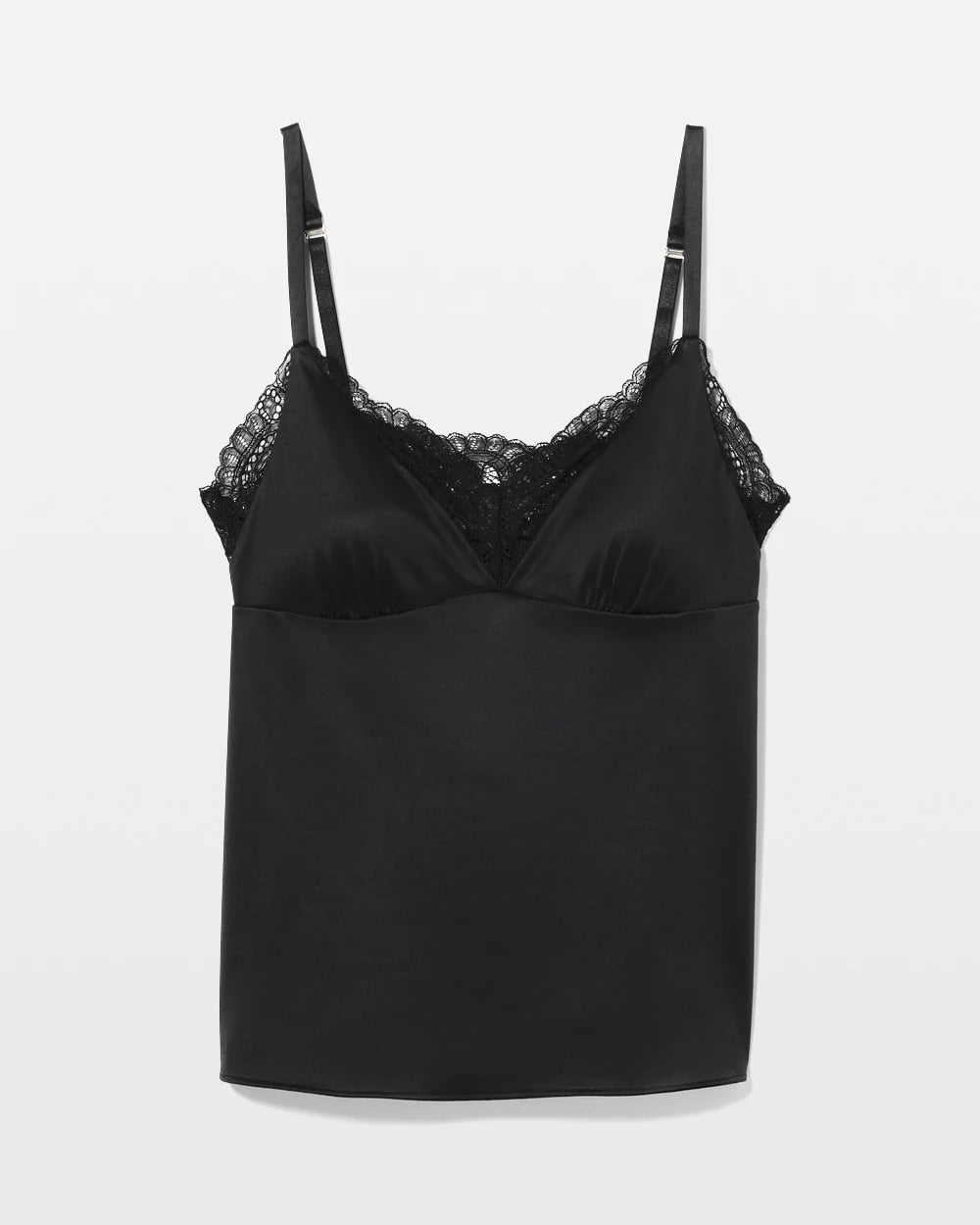 Soma / Lace-Trim Pajama Cami BLACK