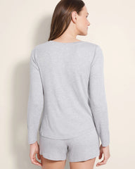 Soma / Long-Sleeve Pajama Henley HEATHER OPAL GRAY