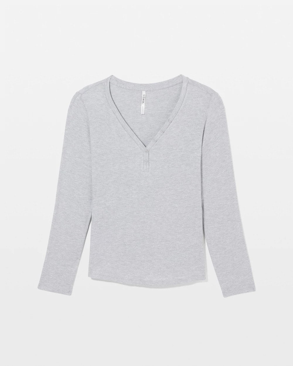 Soma / Long-Sleeve Pajama Henley HEATHER OPAL GRAY