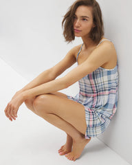 Soma / Cool Nights Pajama Cami VILLA PLAID OCEAN AIR