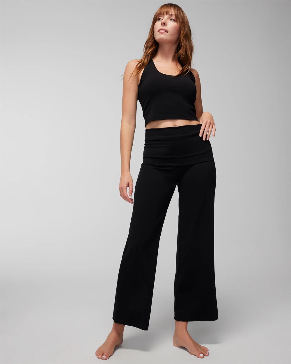 Soma / 24/7 Fold-Over High-Waisted Bottoms BLACK