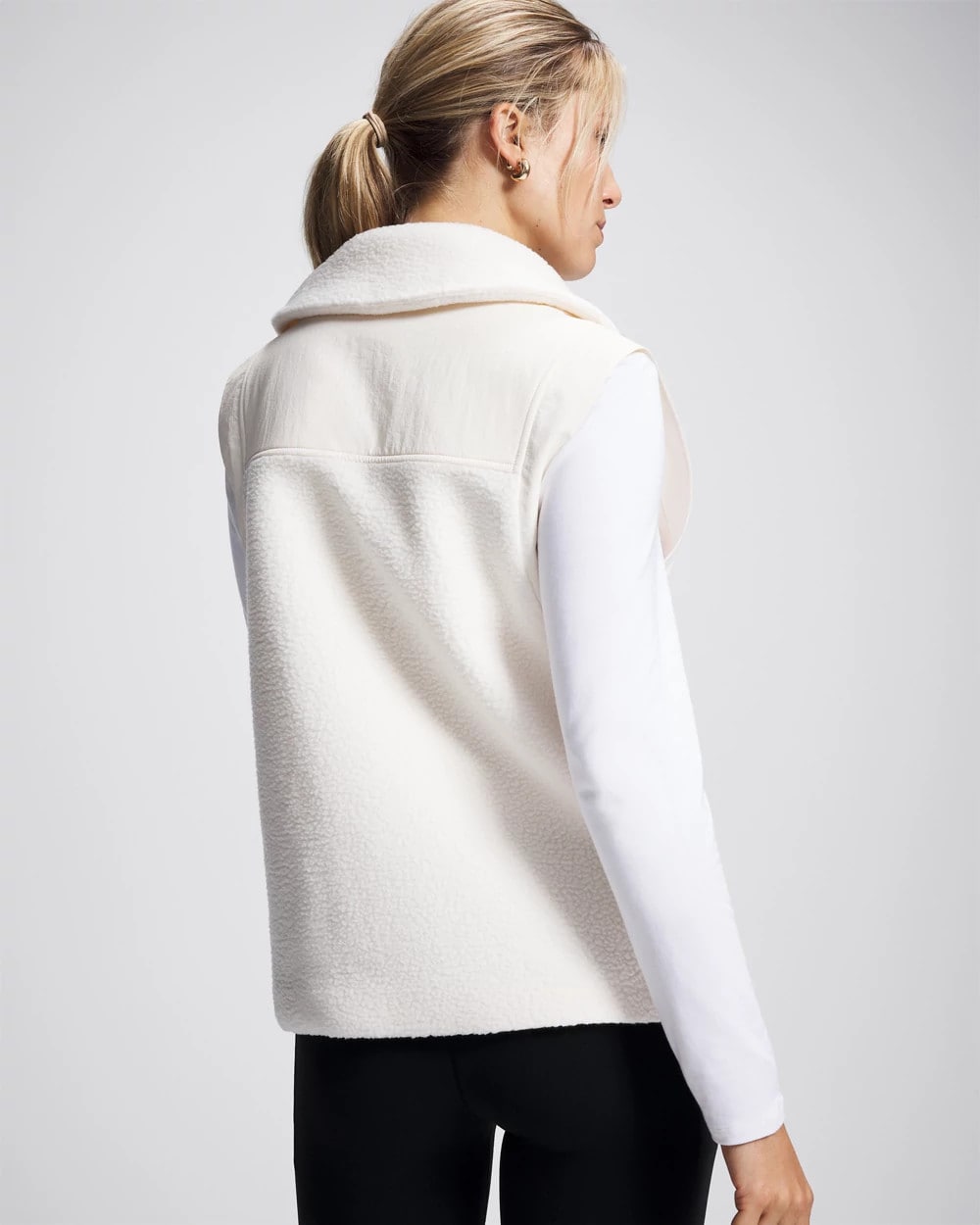 Soma / Sherpa Zip Up Vest IVORY