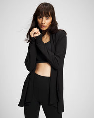 Soma / Ultrasoft Fleece Cardigan BLACK